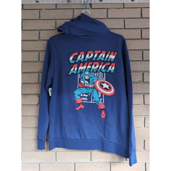 Blue Marvel Captain America Hoodie Size: Large - Picture 2 of 2